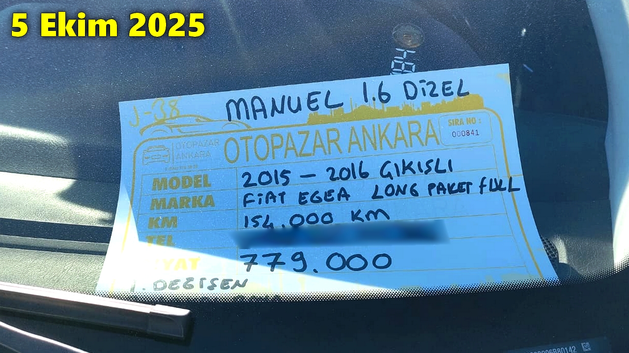 2015 Model Fiat Egea 1.6 Multijet, 154.000 KM'de 779 Bin Liraya Satılıyor